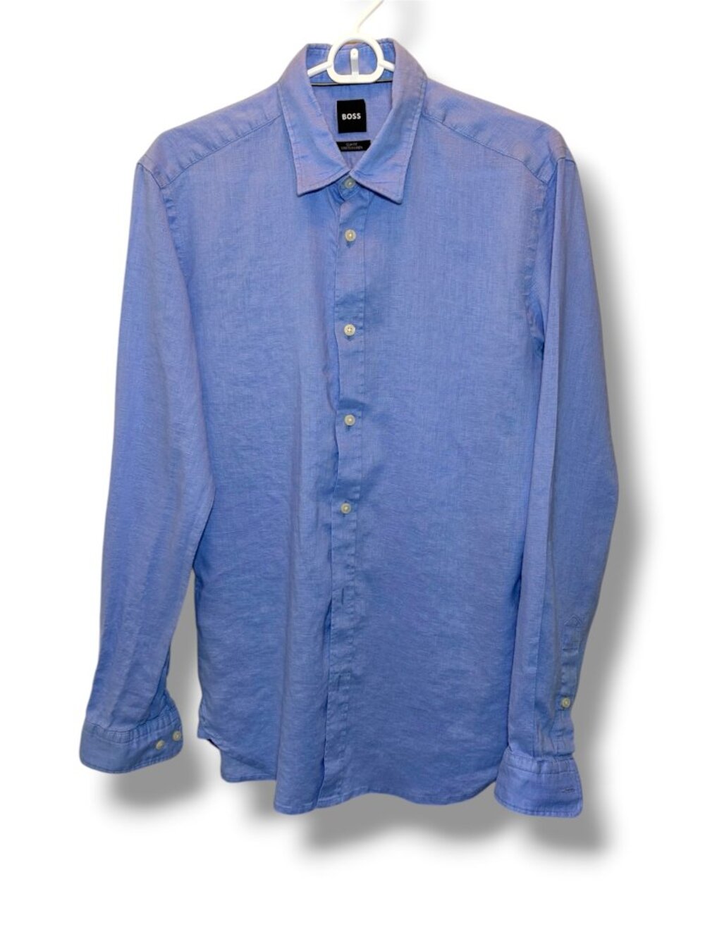 Boss Stretch Linen Long Sleeve Shirt Slim FIt